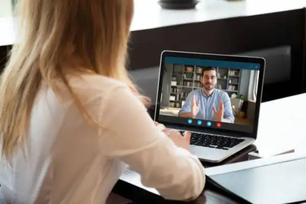 image of woman attending online mediation Barnet speak to our team today!
